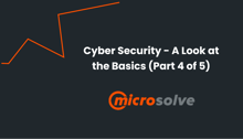 Microsolve - Cyber Security - A Look at the Basics (Part 4 of 5)