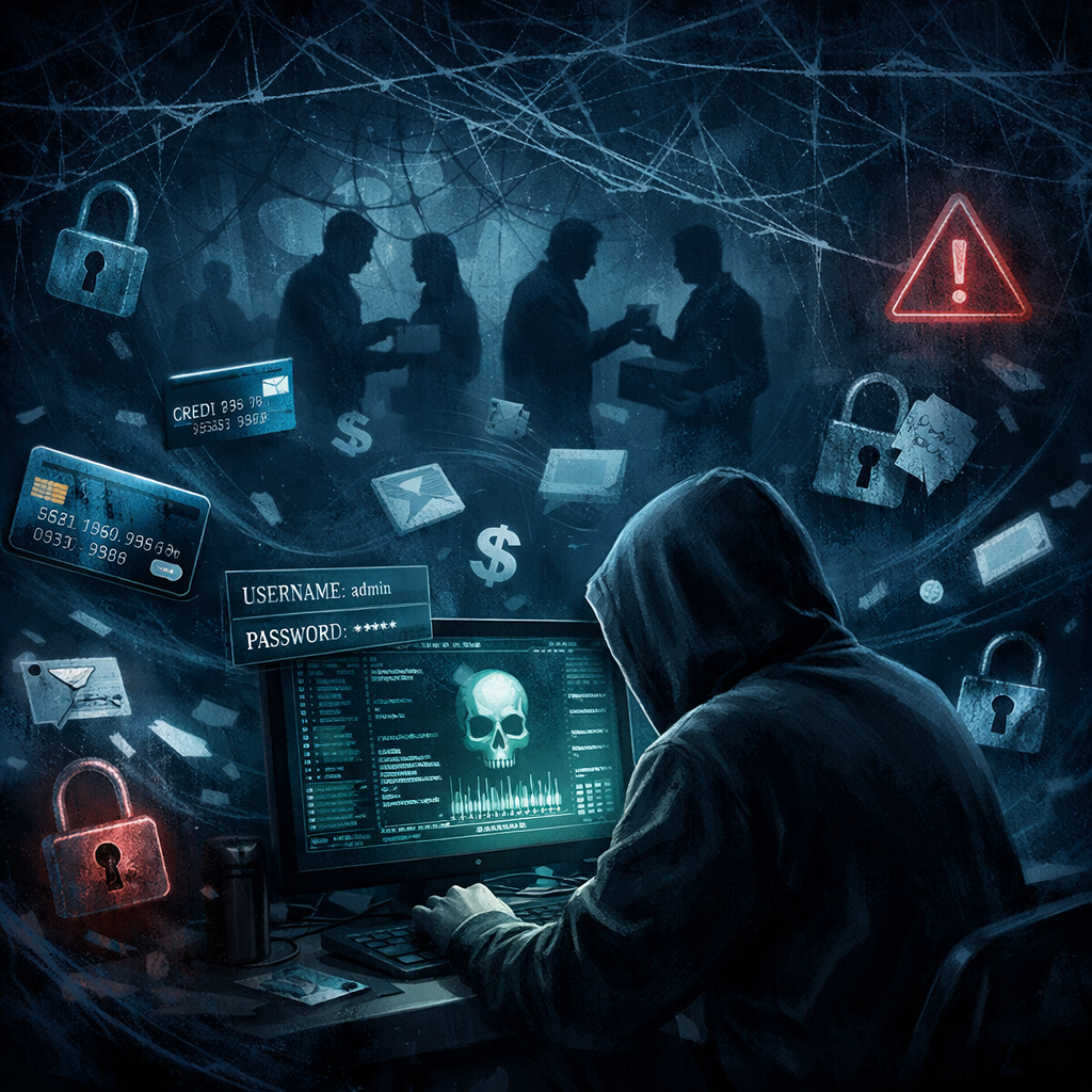Abstract illustration representing Dark Web criminal marketplaces