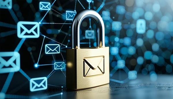Email security lock hiding network details - SPF best practices